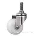 Threaded Stem Stainless Steel White PP Swivel Casters